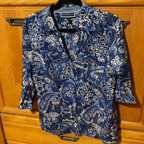 🌹🌹Ladies Beautiful Button Down Blouse - Size L - Picture 1 of 6